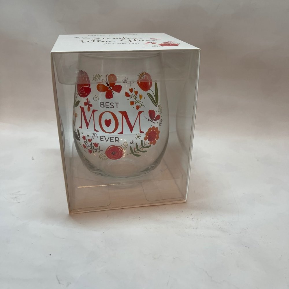 Best Mom Ever Stemless Wine Glass ‘Best Mom Ever’